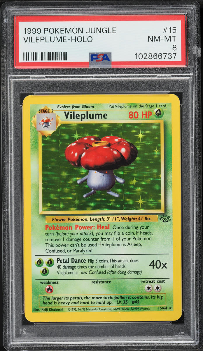 1999 Pokemon Jungle Holo Vileplume #15 PSA 8 NM-MT