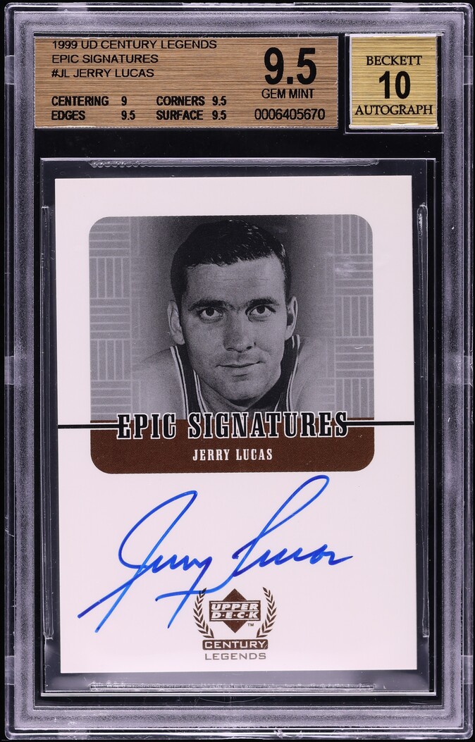 1999 Upper Deck Century Legends Epic Signatures Jerry Lucas AUTO #JL BGS 9.5 GEM