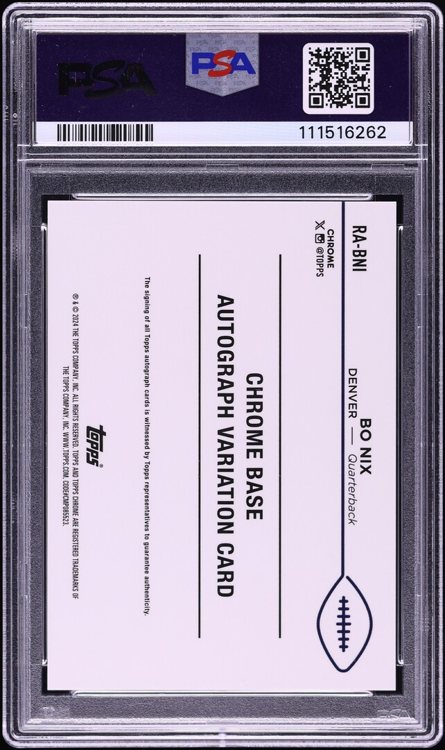 2024 Topps Chrome Variation Orange Wave Bo Nix ROOKIE AUTO /25 #RA