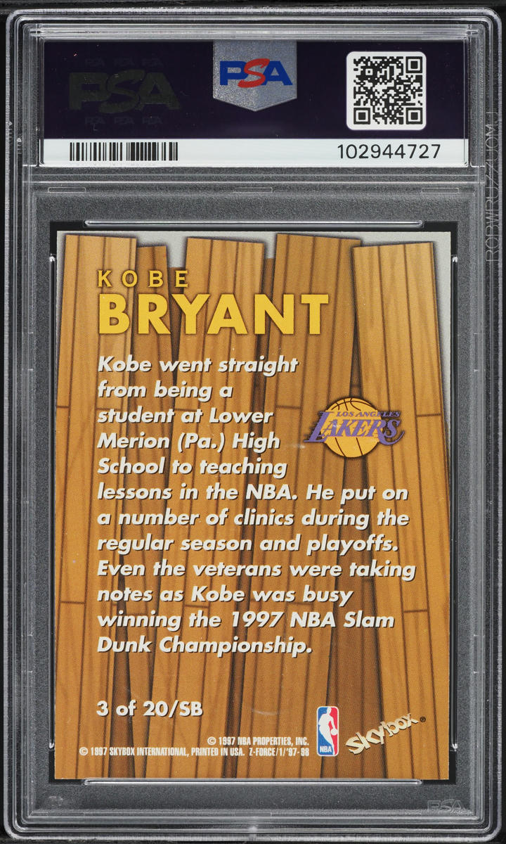1997 Skybox Z-Force Super Boss Kobe Bryant #3 PSA 9 MINT