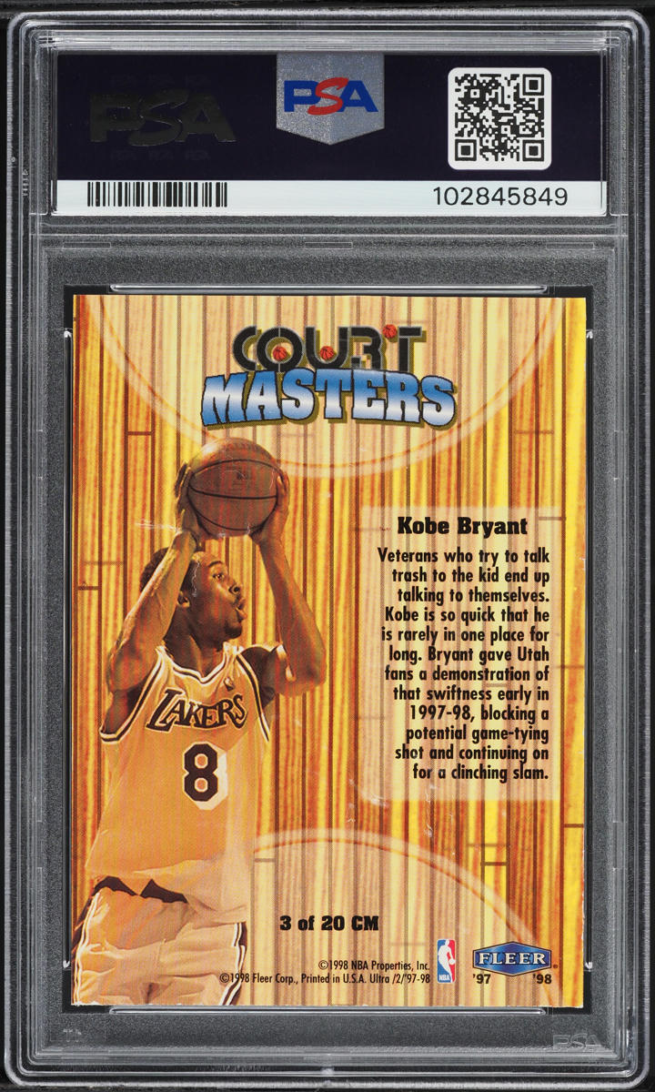 1997 Ultra Court Masters Kobe Bryant #3CM PSA 8 NM-MT