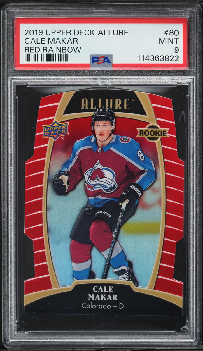 2019 Upper Deck Allure Red Rainbow Cale Makar ROOKIE #80 PSA 9 MINT