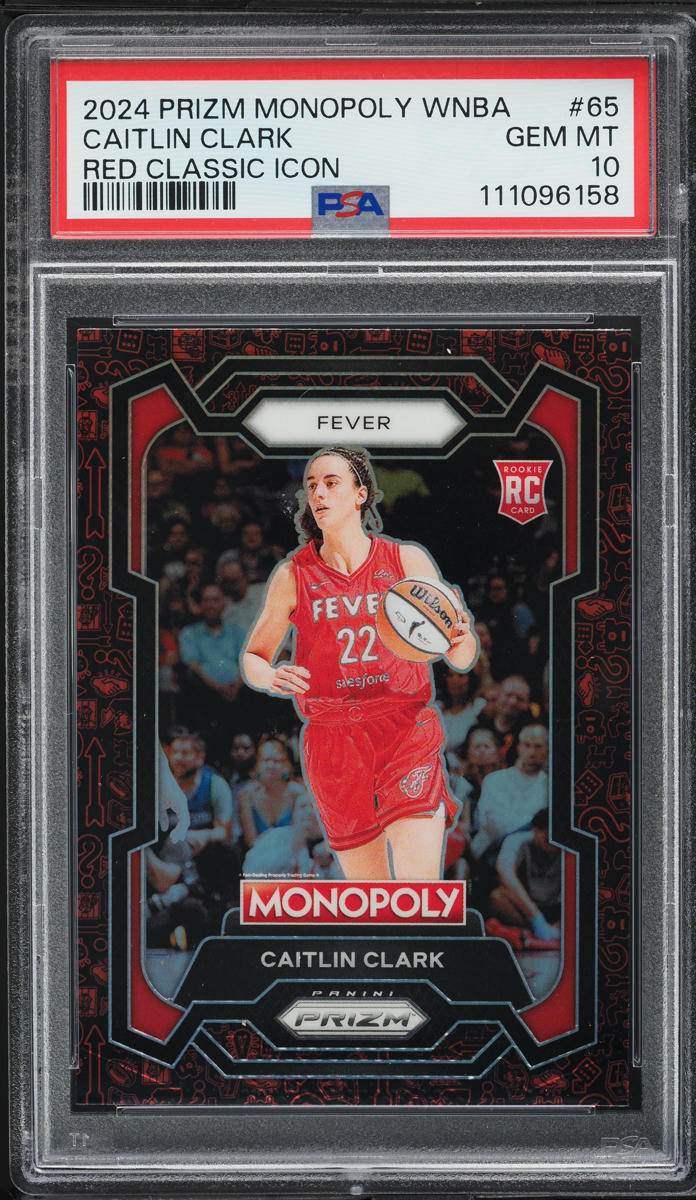 2024 Panini Prizm Monopoly WNBA Red Classic Icon Caitlin Clark ROOKIE #65 PSA 10