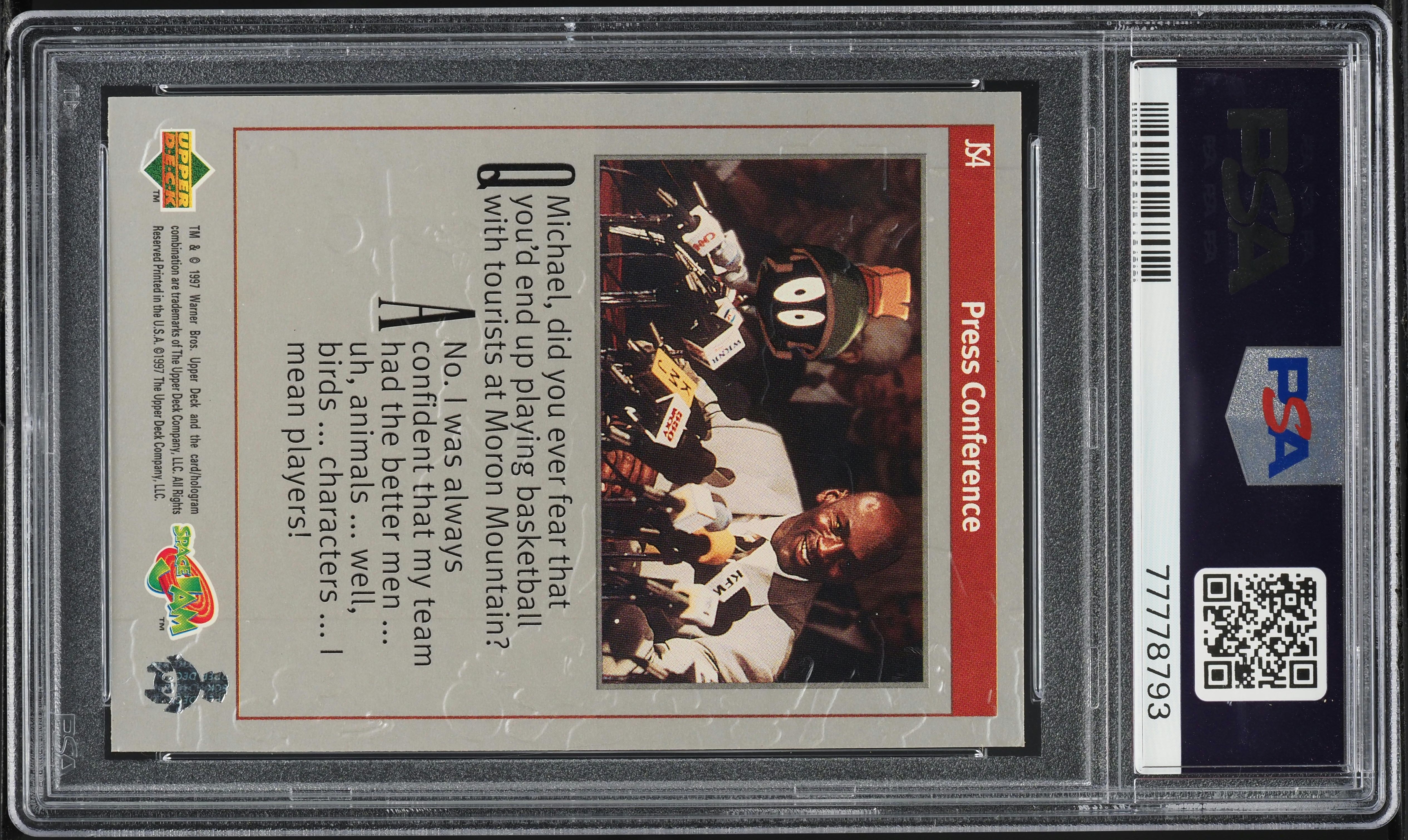 1996 Upper Deck Space Jam Silver Screen Michael Jordan #JS4 PSA 8