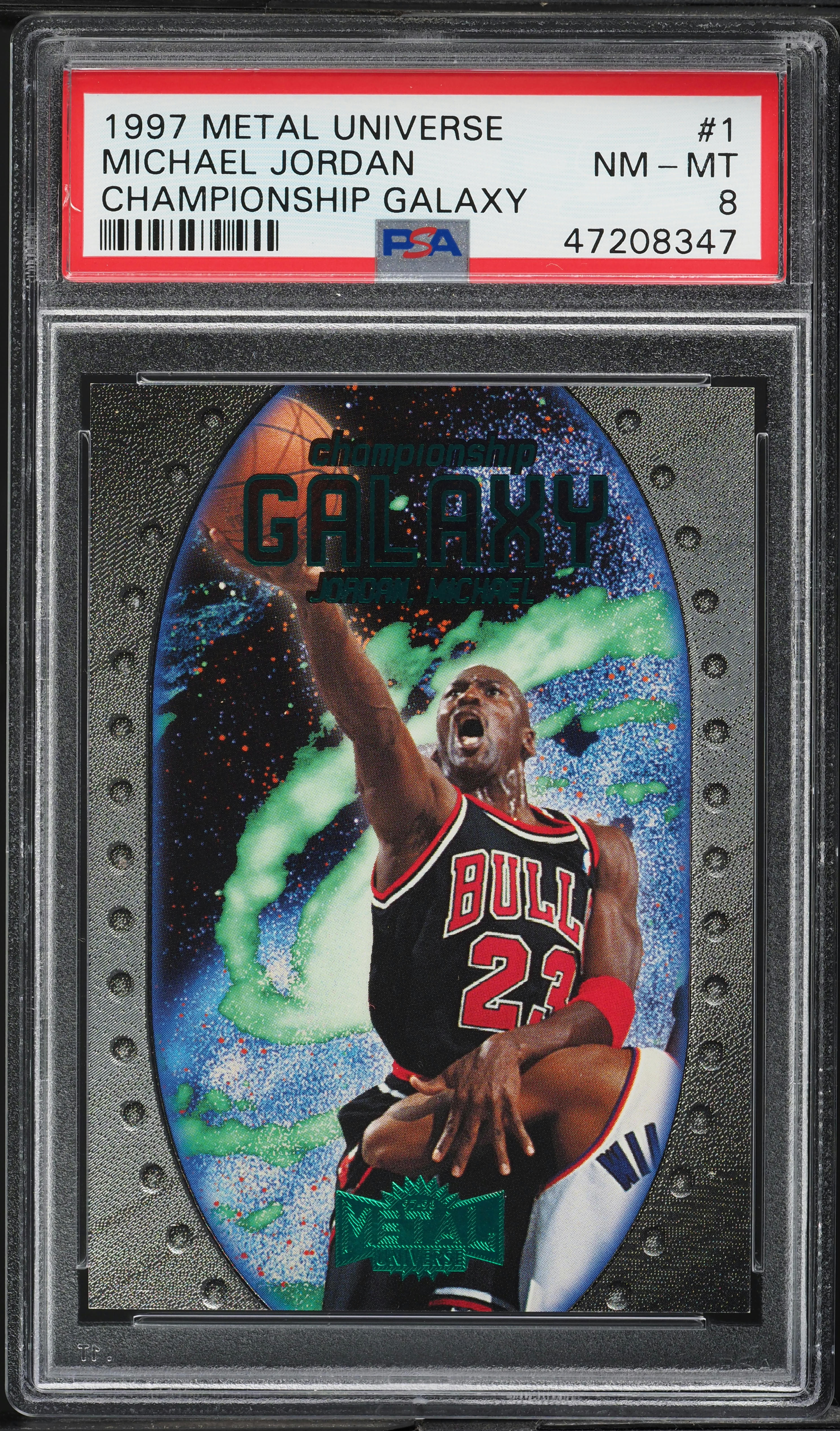 1997 Metal Universe Championship Galaxy Michael Jordan #1 PSA 8 NM