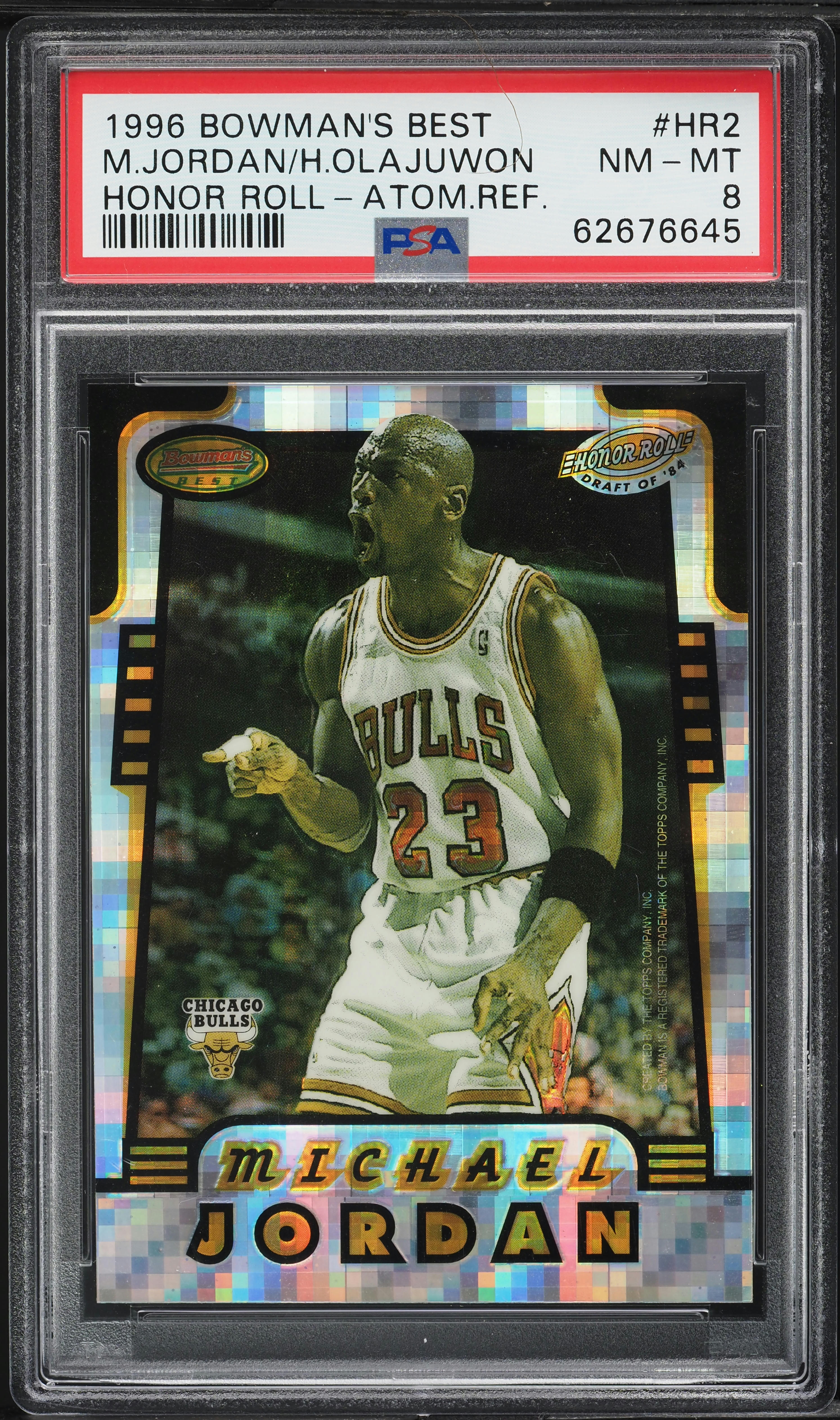 1996 Bowman's Best Honor Roll Atomic Ref. Micheal Jordan Hakeem
