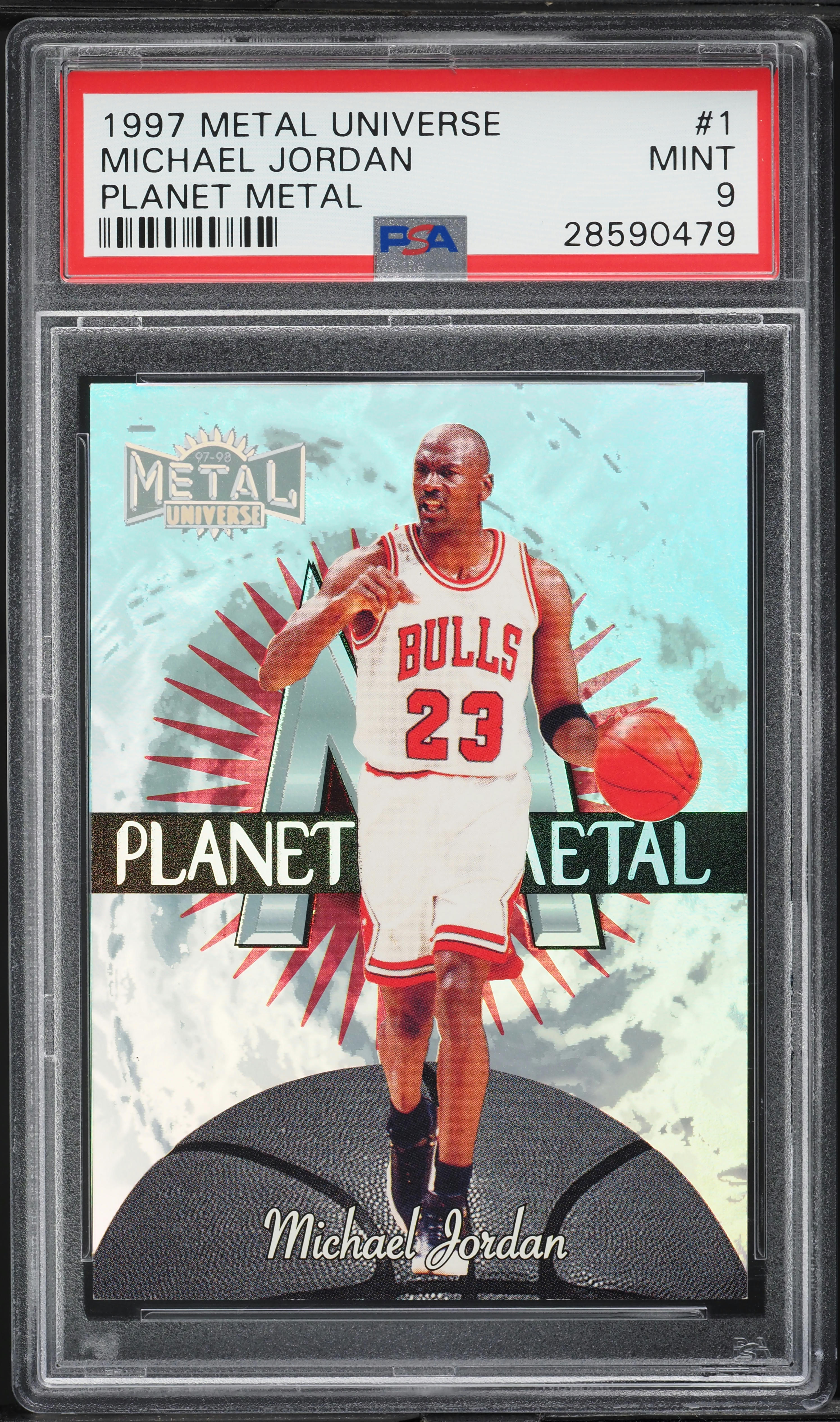 1997 Metal Universe Planet Metal Michael Jordan #1 PSA 9 MINT on