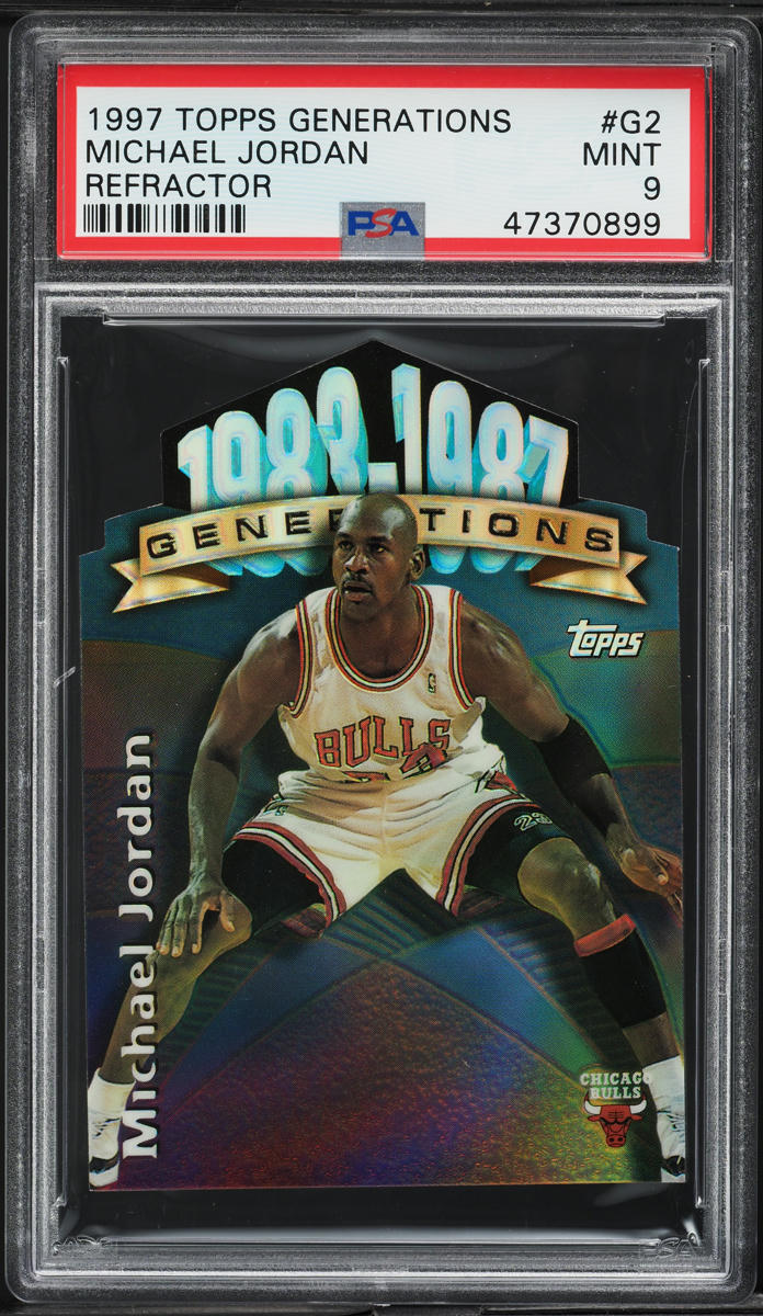 1997 Topps Generations Refractor Die-Cut Michael Jordan #G2 PSA 9 MINT