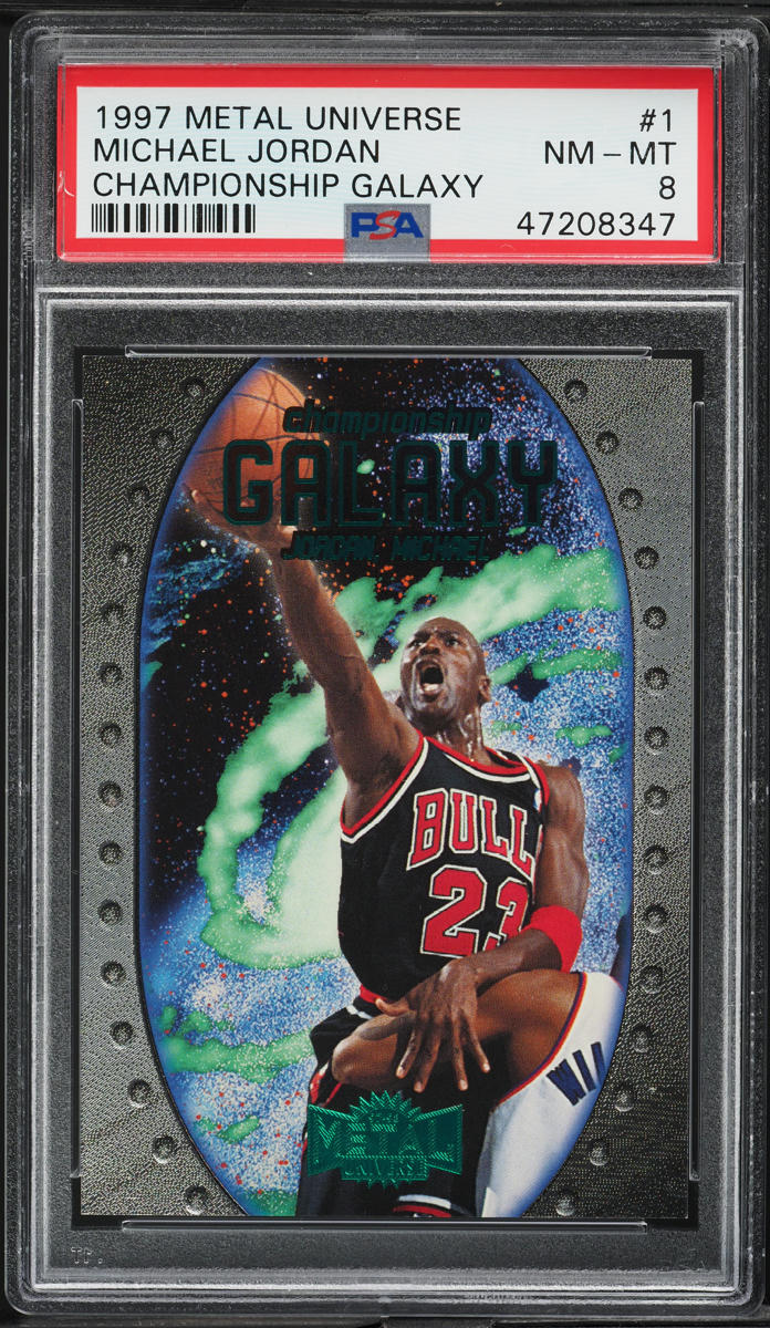 1997 Metal Universe Championship Galaxy Michael Jordan #1 PSA 8 NM