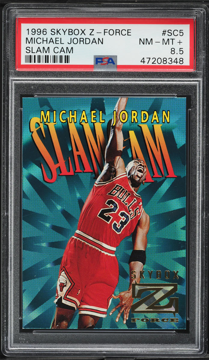 1996 Skybox Z-Force Slam Cam Michael Jordan #SC5 PSA 8.5 NM-MT+