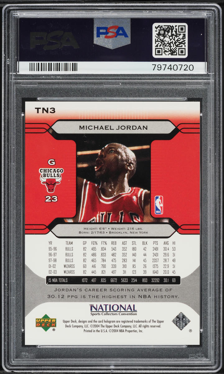 2004 Upper Deck Cleveland National Set Michael Jordan #TN3 PSA 8