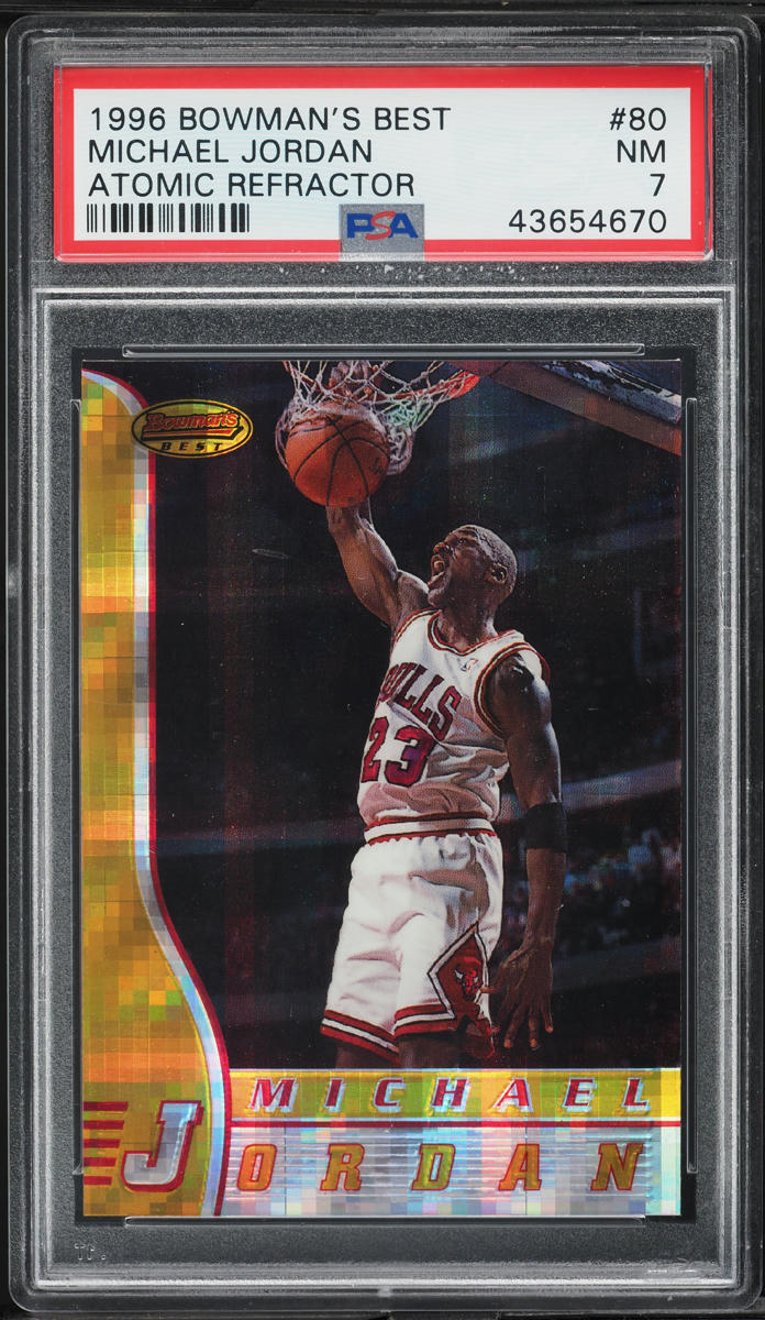 1996 Bowman's Best Atomic Refractor Michael Jordan #80 PSA 7 NRMT