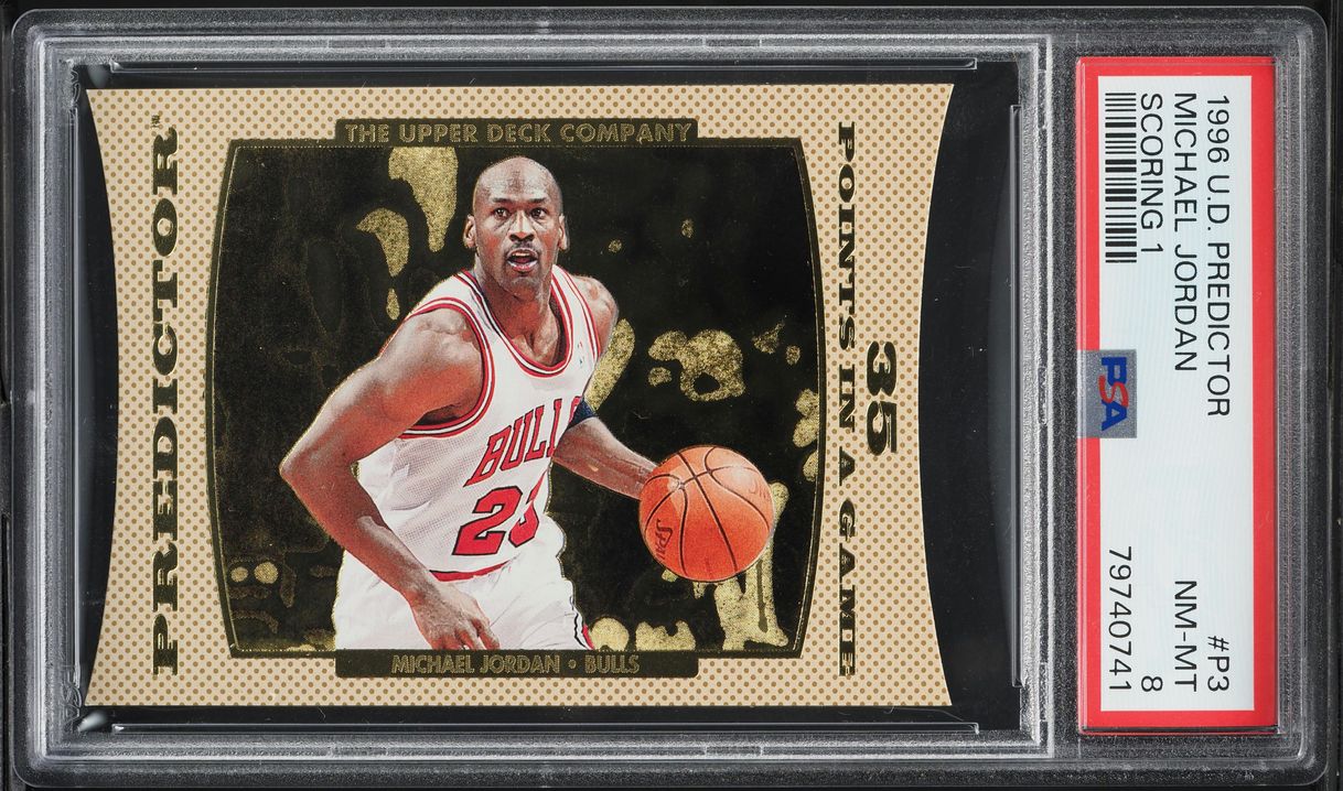1996 Upper Deck Predictor Scoring 1 Michael Jordan #P3 PSA 8 NM-MT 
