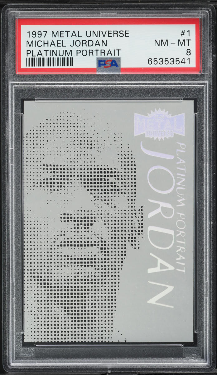 1997 Metal Universe Platinum Portraits Michael Jordan #1 PSA 8 NM-MT
