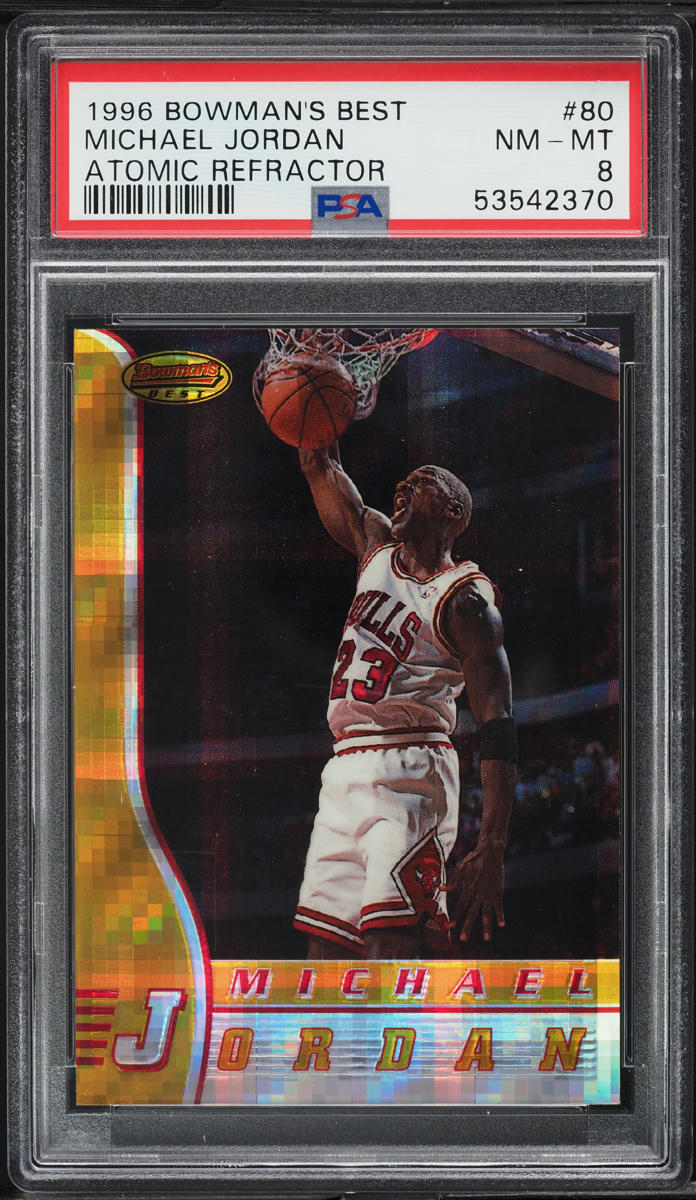 1996 Bowman's Best Atomic Refractor Michael Jordan #80 PSA 8 NM-MT