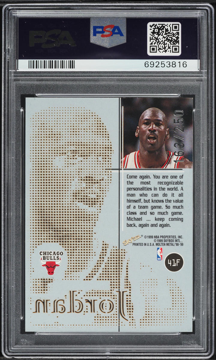 1998 Skybox Molten Metal Fusion Michael Jordan /250 #41F PSA 8 NM-MT