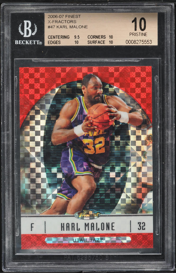 2006 Finest Xfractors Karl Malone /25 #47 BGS 10 PRISTINE