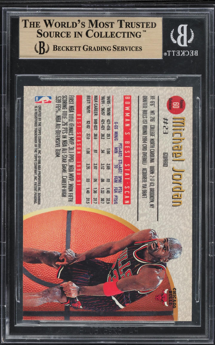 1997 Bowman's Best Atomic Refractor Michael Jordan #60 BGS 9.5 GEM MINT