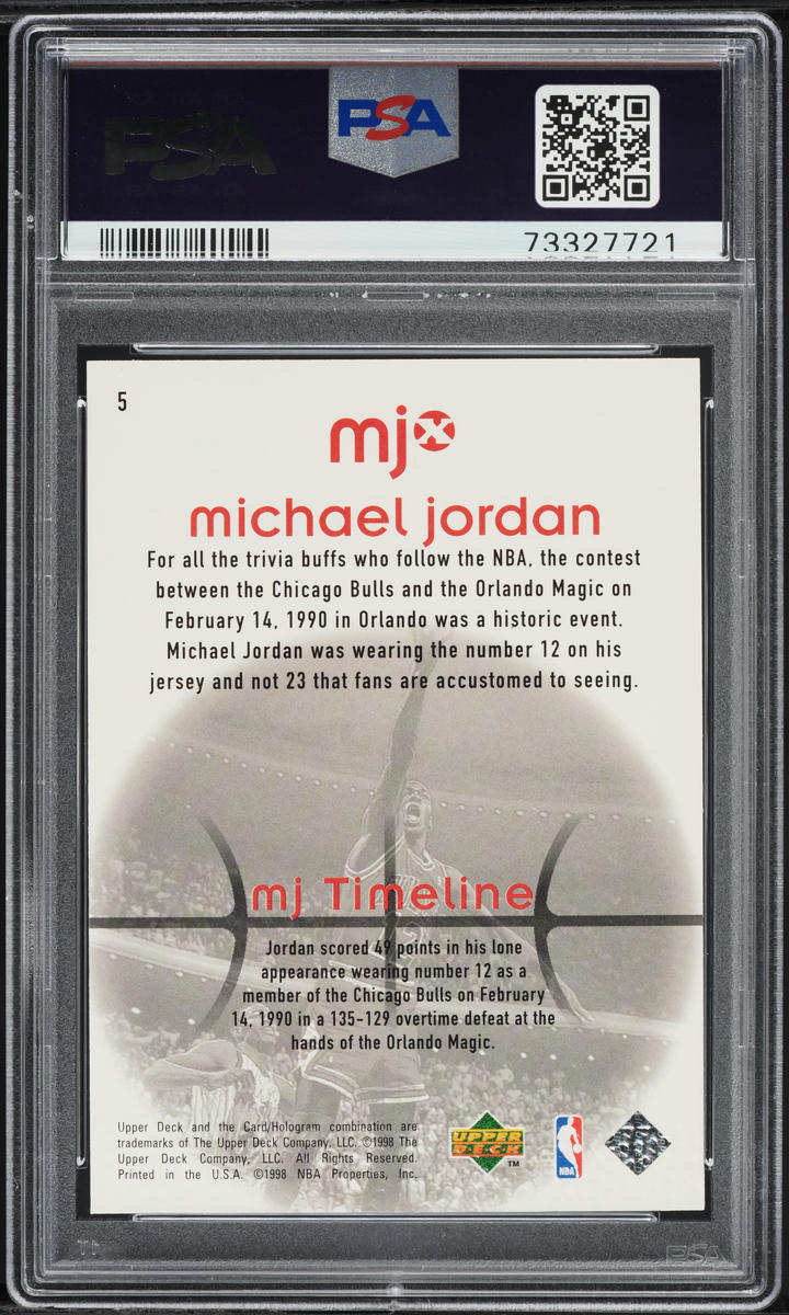 1998 Upper Deck MJx Michael Jordan #5 PSA 10 GEM MINT