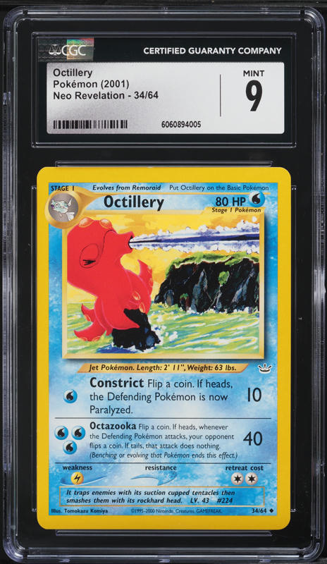 2001 Pokemon Neo Revelation Octillery #34 CGC 9 MINT