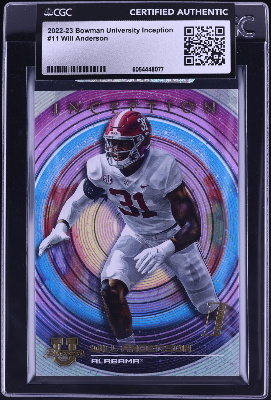 2022 Bowman University Inception Will Anderson ROOKIE #11 CGC AUTH