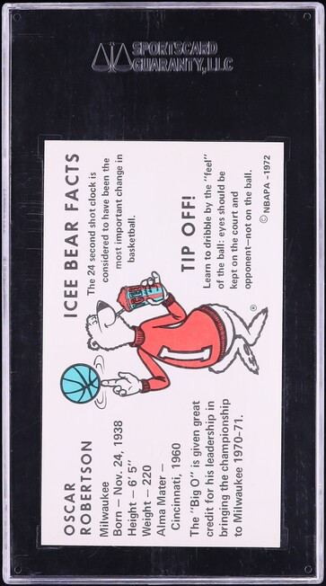1972 Icee Bear Basketball Oscar Robertson SGC 7.5 NRMT+