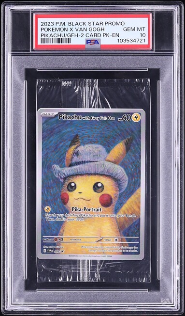 pokemon pikachu van gogh card 2023 Pokemon SV Black Star Promo Van Gogh Pikachu With Grey Felt Hat #85  PSA 10 on Fanatics Collect
