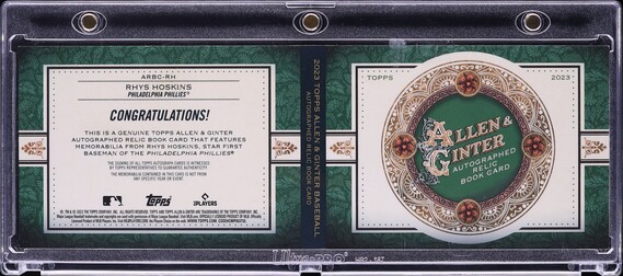 2023 Topps Allen & Ginter Book Rhys Hoskins PATCH AUTO 10/10 #ARBC