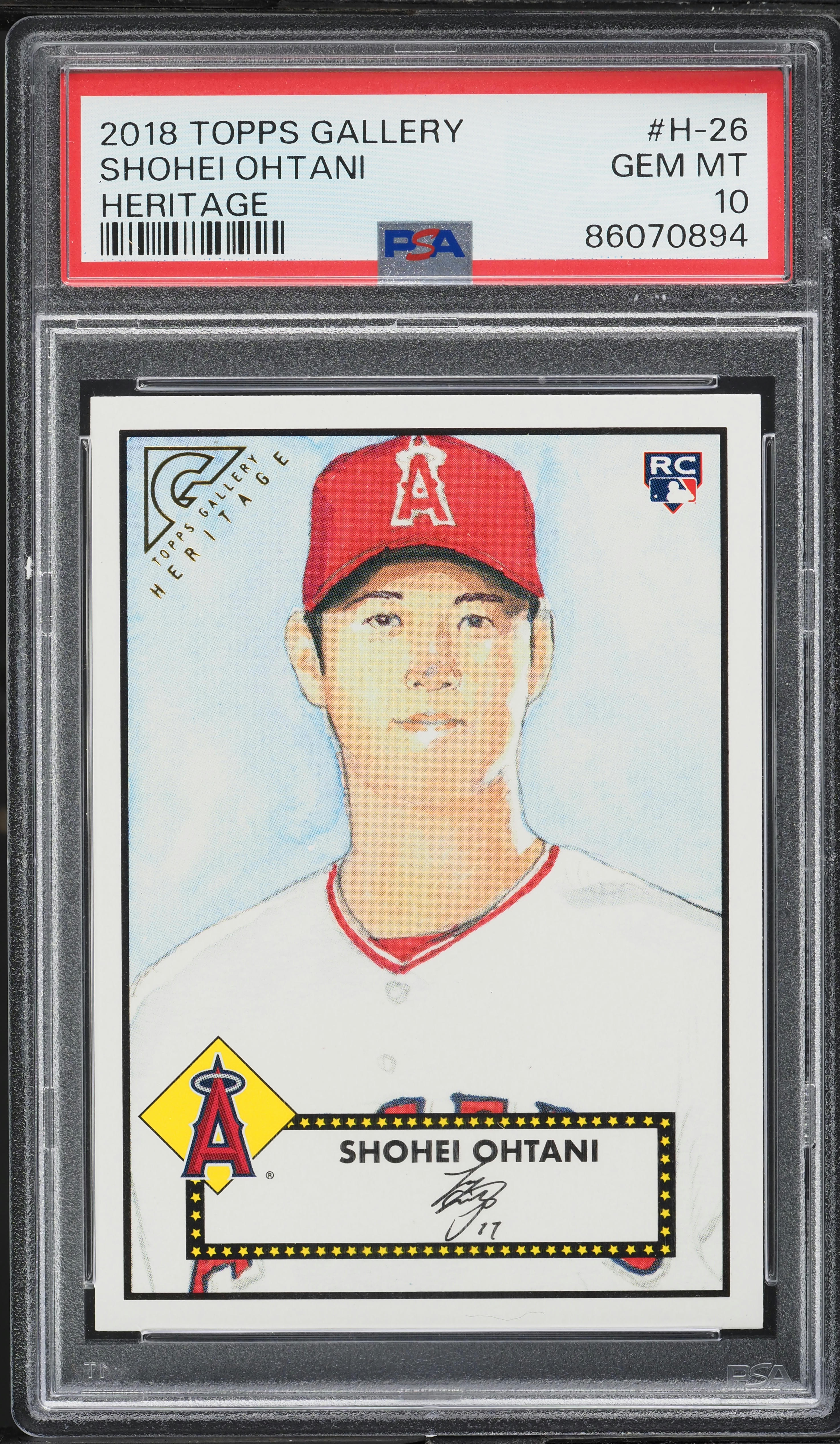 2018 Topps Gallery Heritage Shohei Ohtani ROOKIE #H-26 PSA 10 GEM
