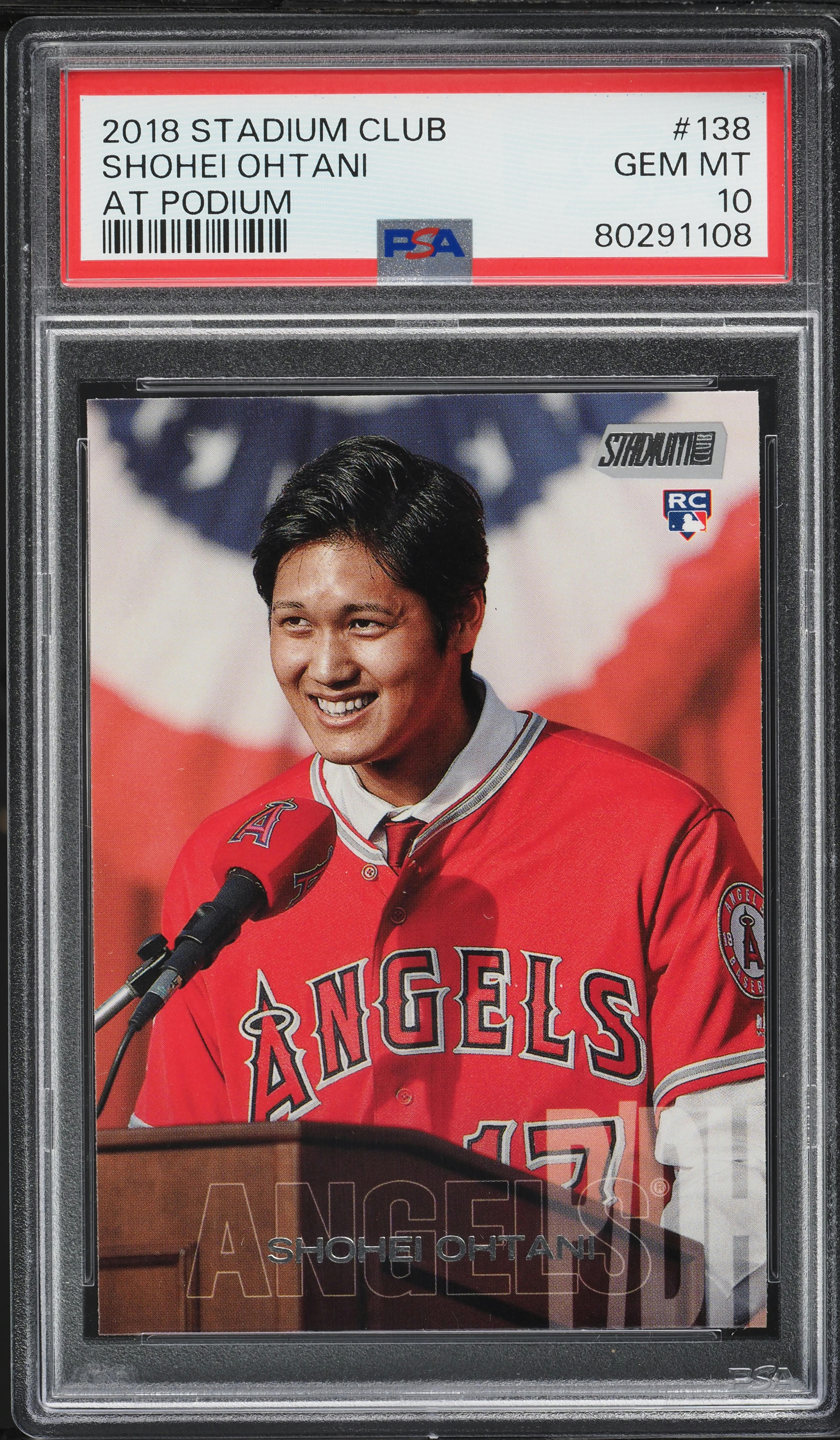 2018 Stadium Club Shohei Ohtani ROOKIE #138 PSA 10 GEM MINT on