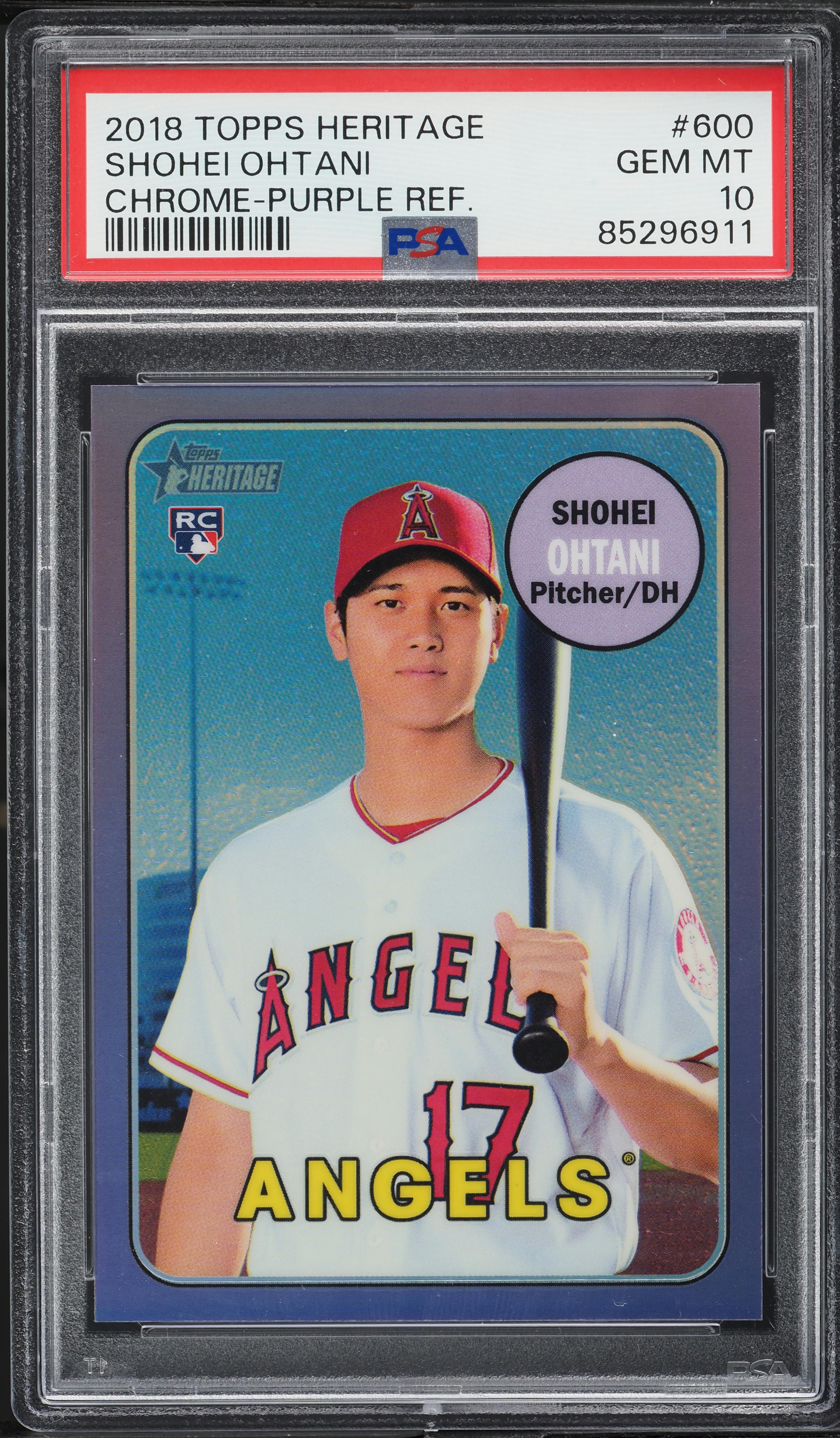 2018 Topps Chrome Heritage Purple Refractor Shohei Ohtani ROOKIE