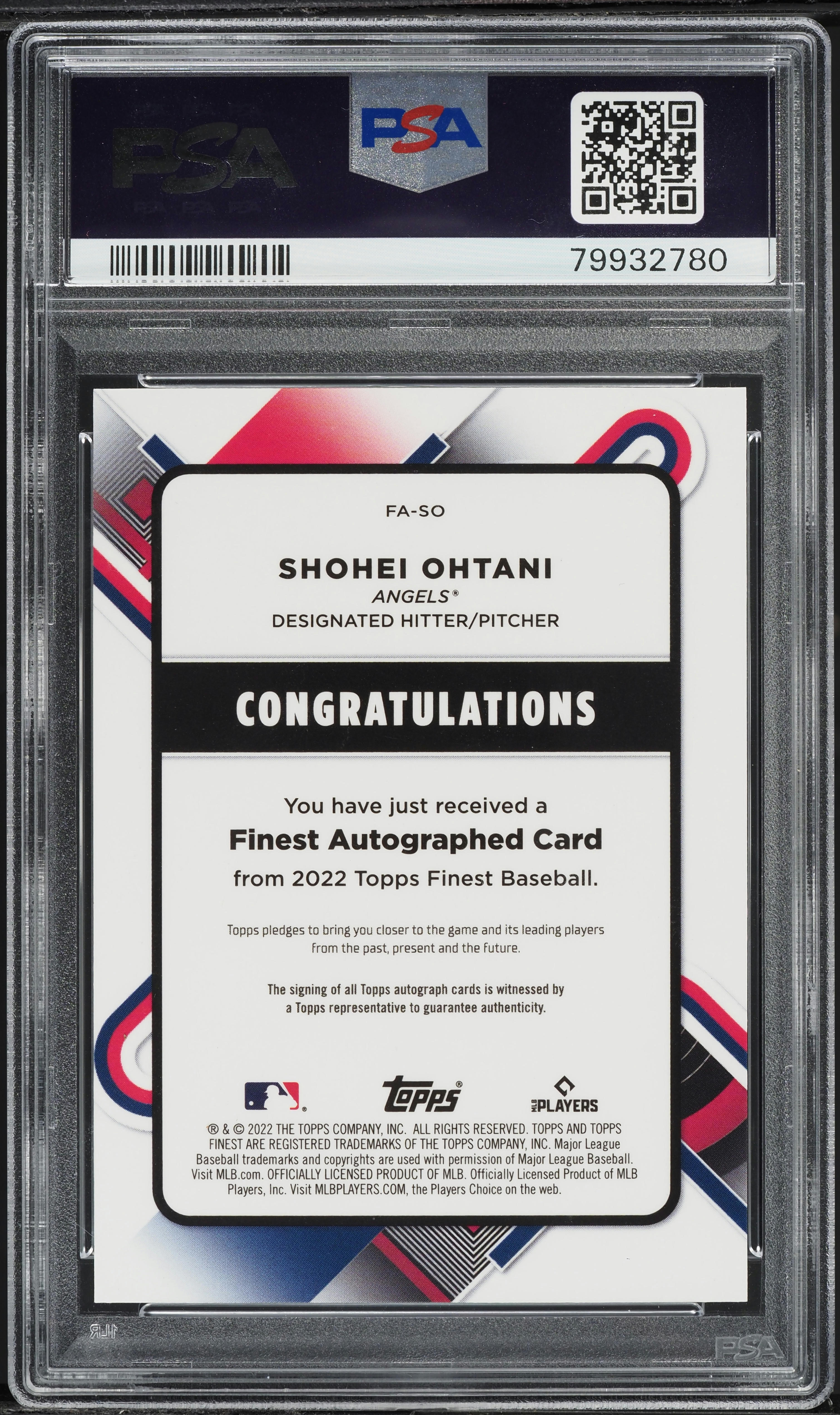 2022 Topps Finest Orange Wave Shohei Ohtani AUTO DNA 10 /25 #SO