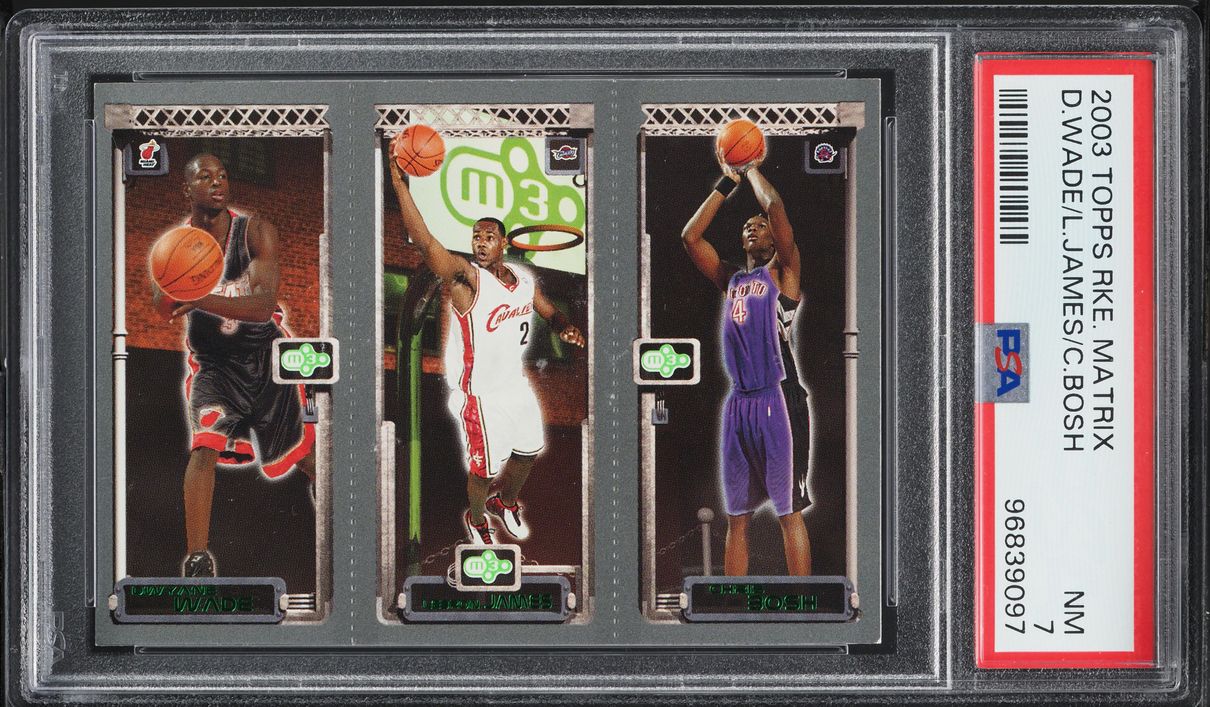 2003 Topps Matrix Dwayne Wade LeBron James Chris Bosh ROOKIE PSA 7 NRMT