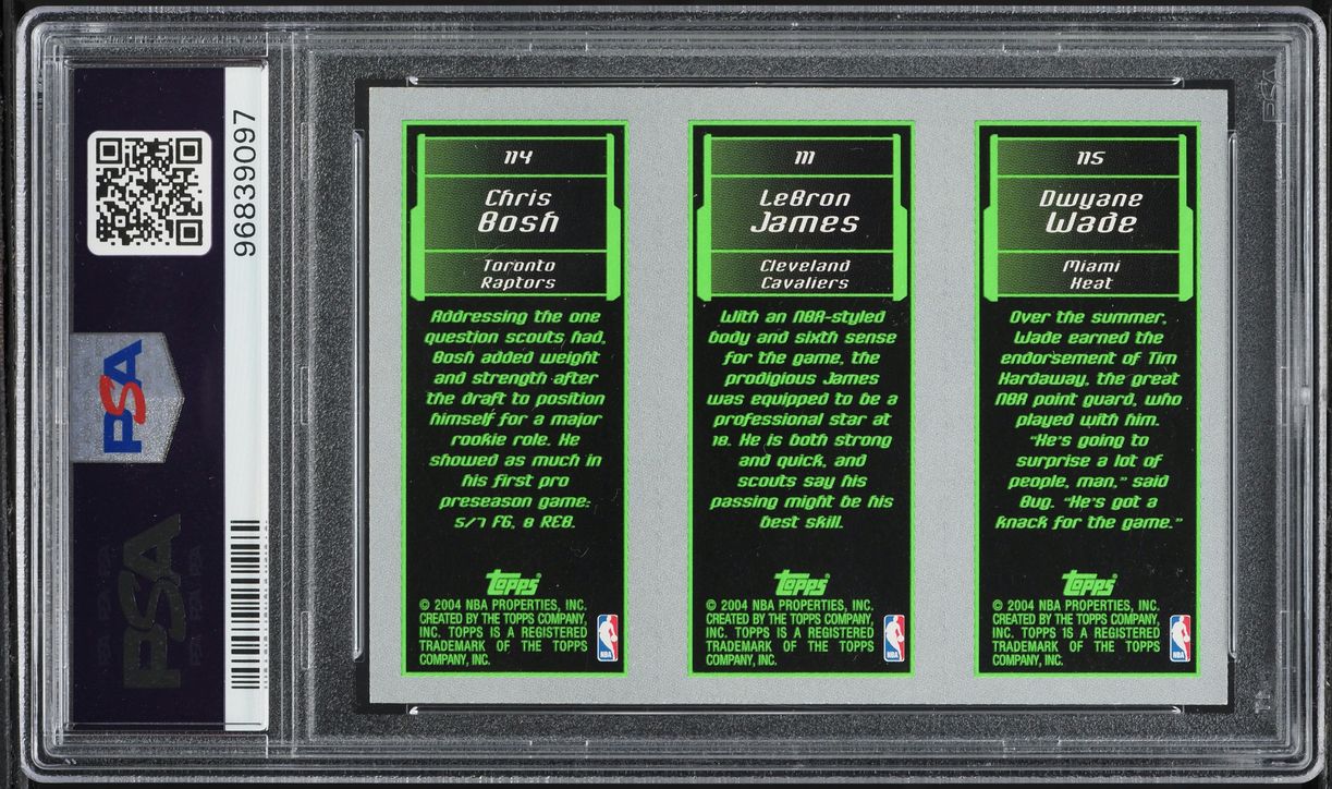 2003 Topps Matrix Dwayne Wade LeBron James Chris Bosh ROOKIE PSA 7 NRMT