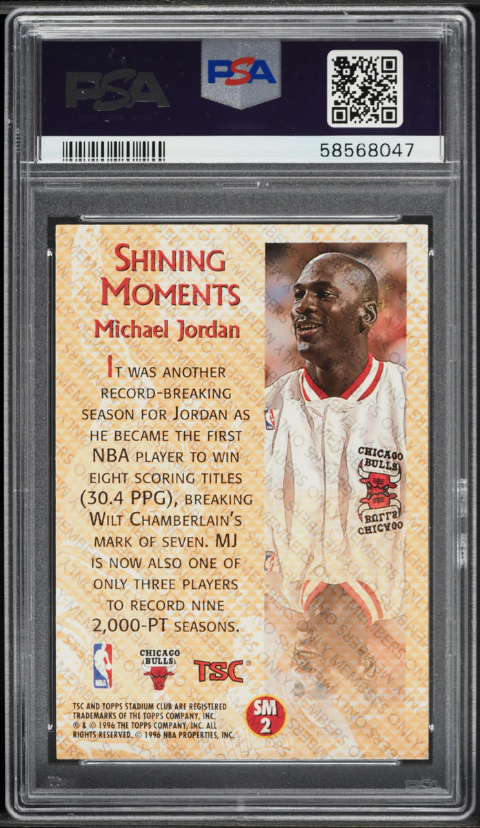 1996 Stadium Club Shining Moments Members Only Michael Jordan #SM2 PSA 10 GEM