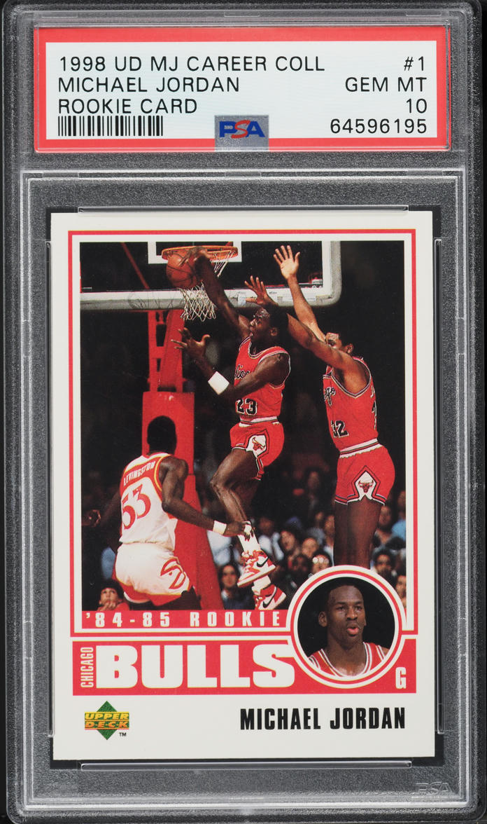 Mj Rook Card 1998 Upper Deck MJ Career Collection Rookie Card Michael Jordan #1 PSA ...