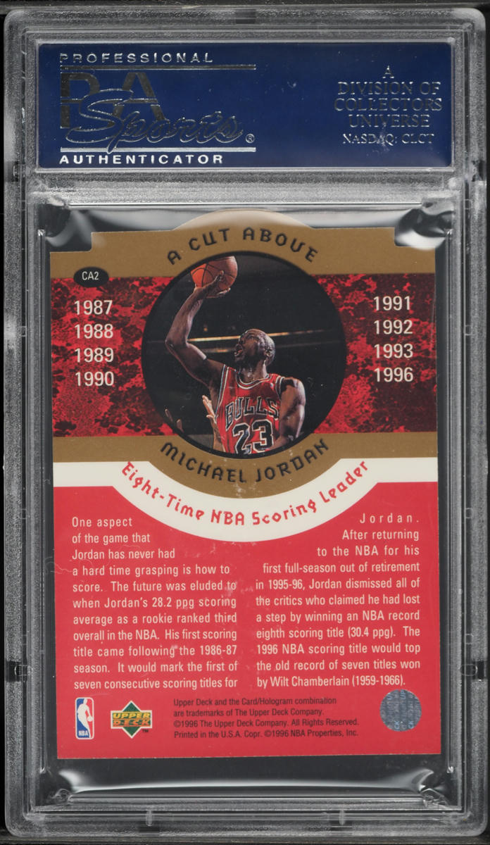 1996 Collector's Choice A Cut Above Die-Cut Michael Jordan #CA2 PSA 10 GEM MINT