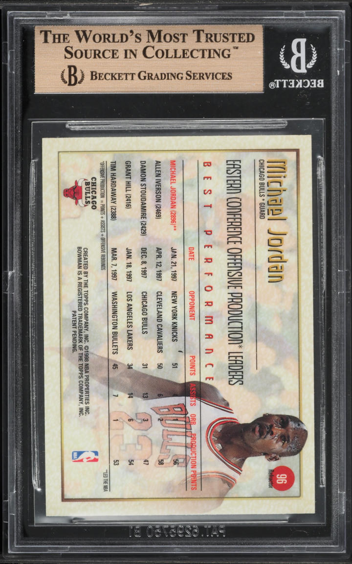 1997 Bowman's Best Refractor Michael Jordan #96 BGS 9.5 GEM MINT