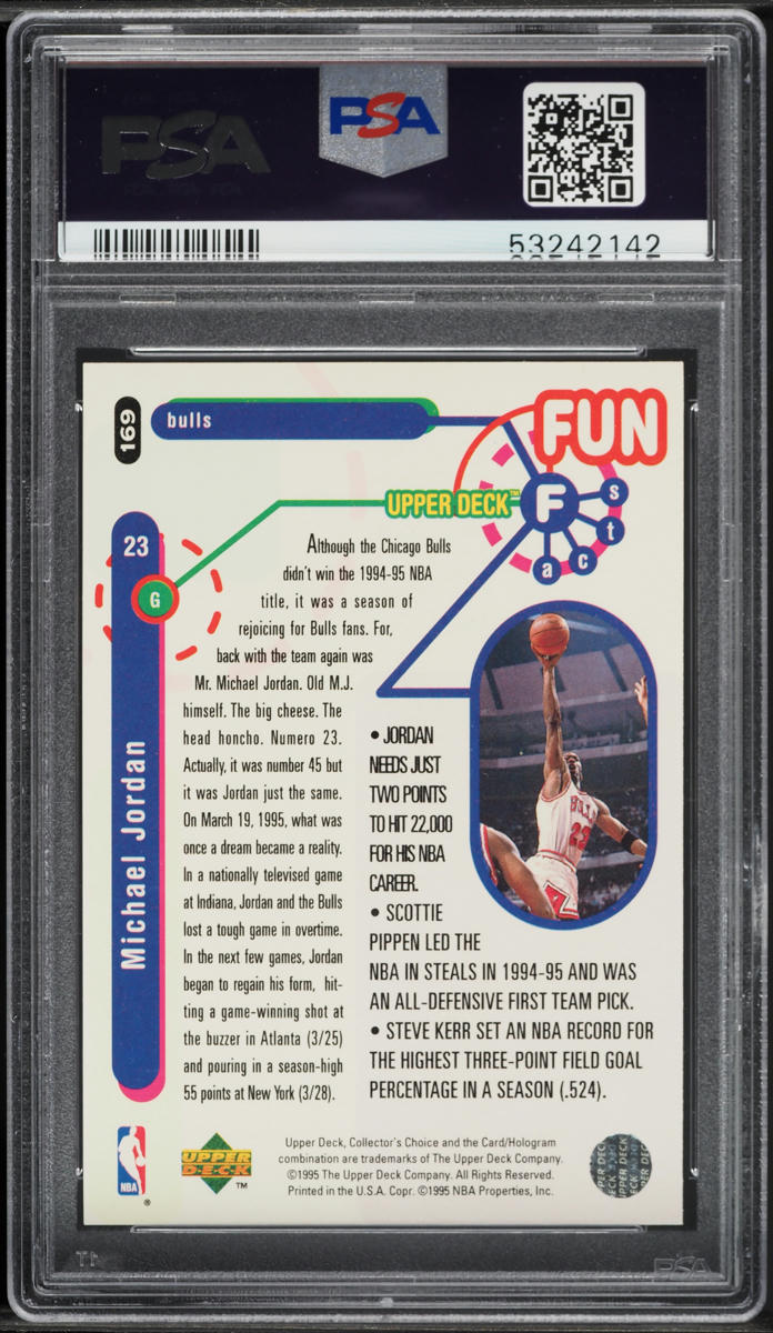 1995 Collector's Choice Michael Jordan #169 PSA 10 GEM MINT