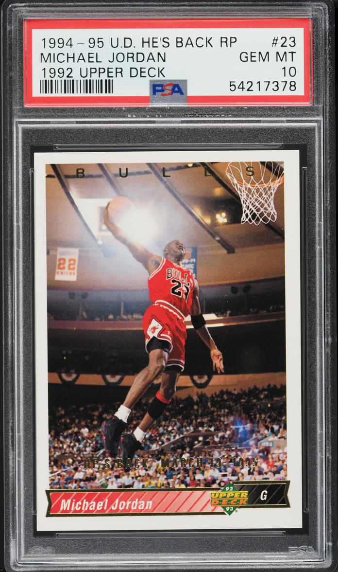 1994 Upper Deck Jordan 92-93 He's Back Reprints Michael Jordan #23 PSA 10