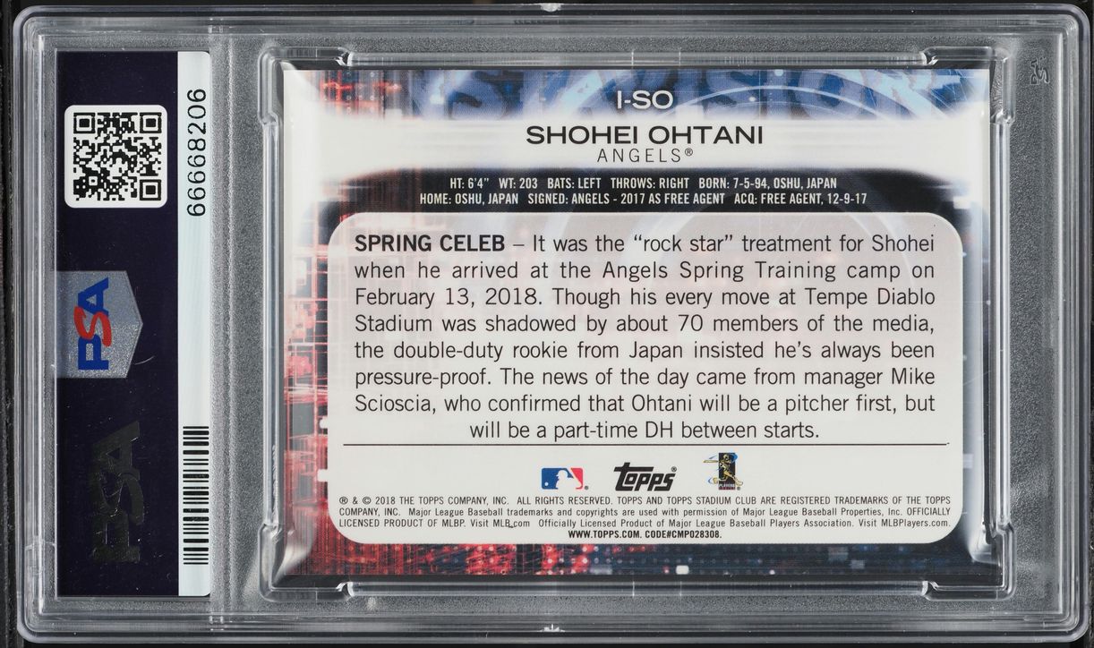 2018 Stadium Club Instavision Shohei Ohtani ROOKIE #I-SO PSA 10 