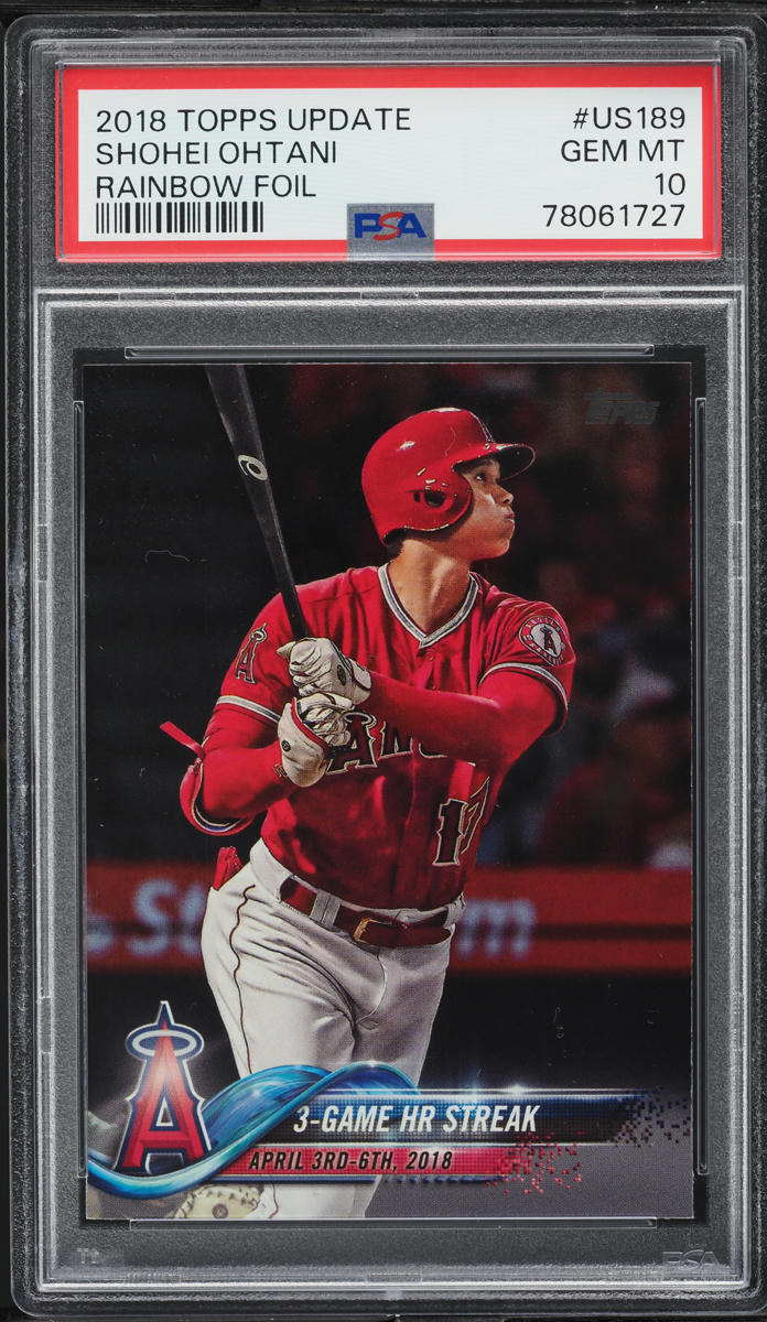2018 Topps Update Rainbow Foil Shohei Ohtani ROOKIE #US189 PSA 10 GEM MINT