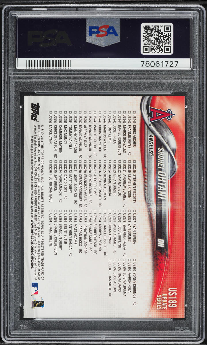 2018 Topps Update Rainbow Foil Shohei Ohtani ROOKIE #US189 PSA 10 GEM MINT