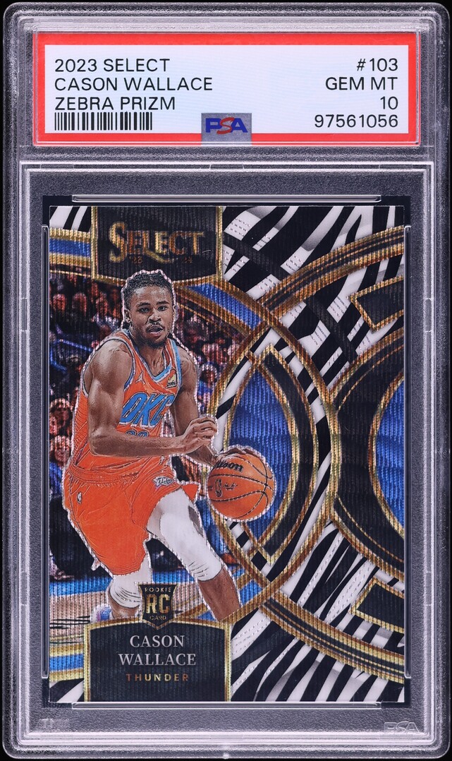 2023 Select Premier Zebra Prizm Cason Wallace ROOKIE #103 PSA 10 GEM MINT