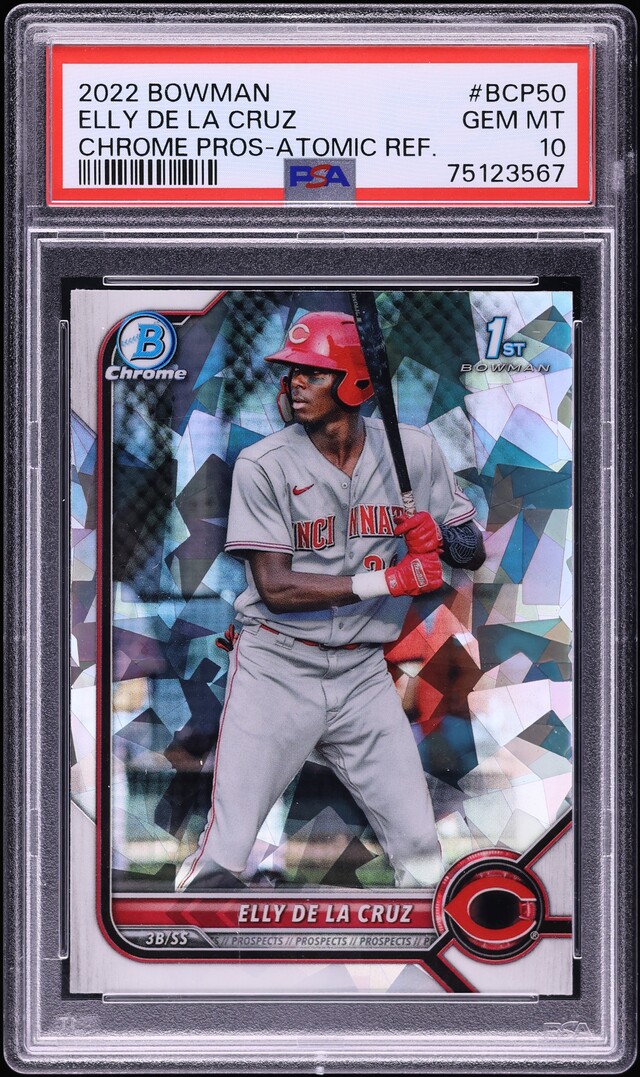 2022 Bowman Chrome Atomic Refractor Elly De La Cruz PROSPECT #BCP50 PSA 10 GEM