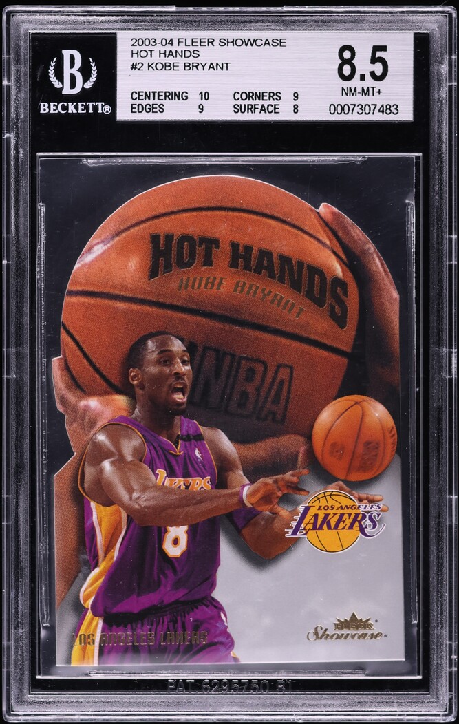 2003 Fleer Showcase Hot Hands Kobe Bryant #2 BGS 8.5 NM-MT+