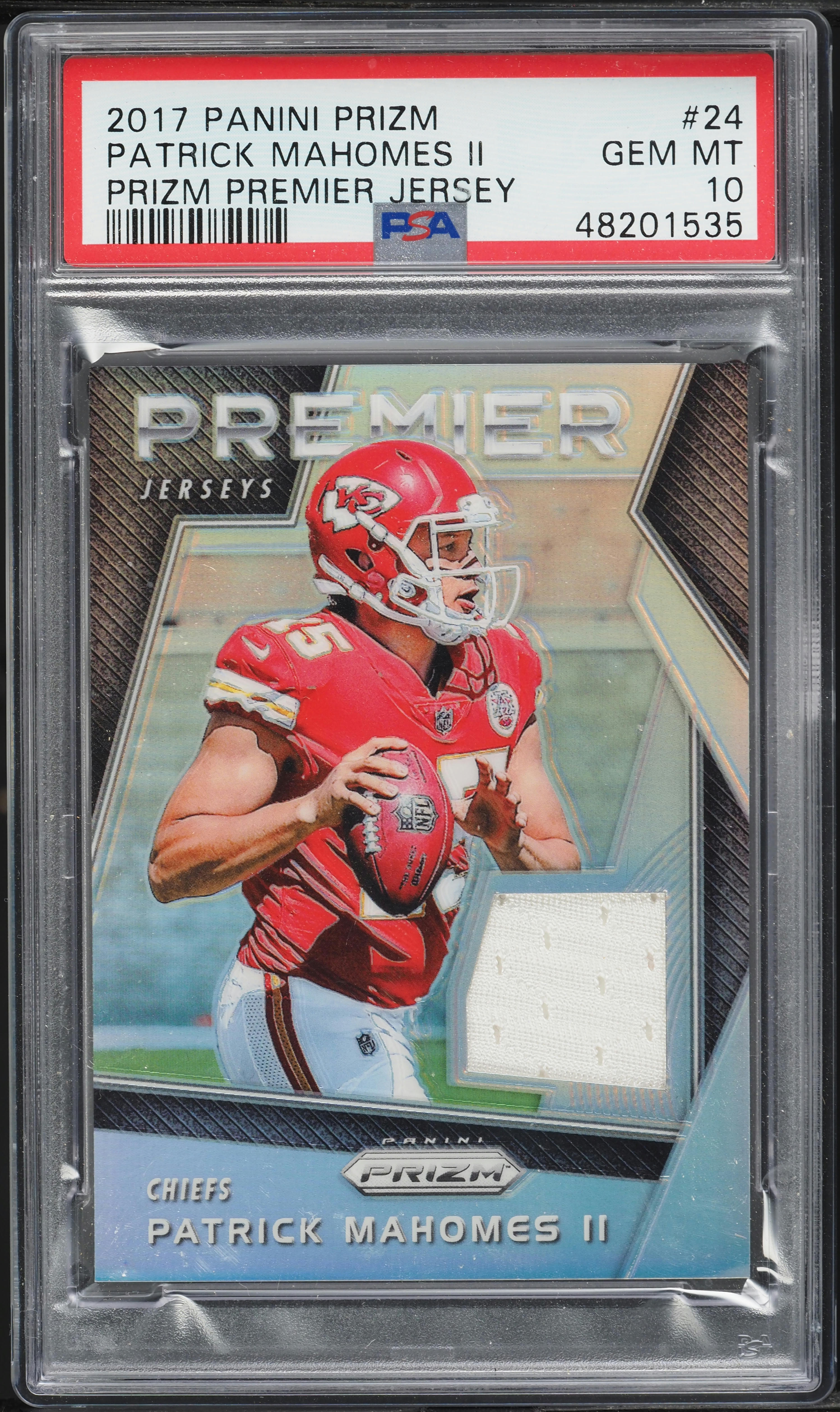 2017 Panini Prizm Premier Silver Patrick Mahomes II ROOKIE PATCH