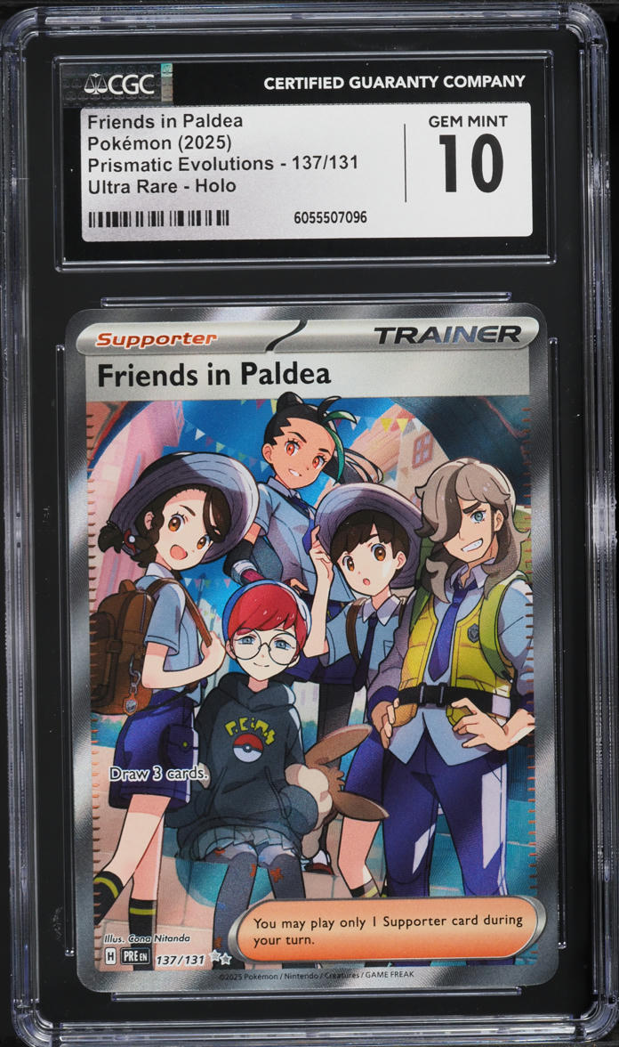2025 Pokemon SV Prismatic Evolutions Full Art Friends In Paldea #137 CGC 10 GEM on Fanatics Collect 2025 Pokemon SV Prismatic Evolutions Full Art Friends In Paldea #137 CGC 10 GEM on Fanatics Collect