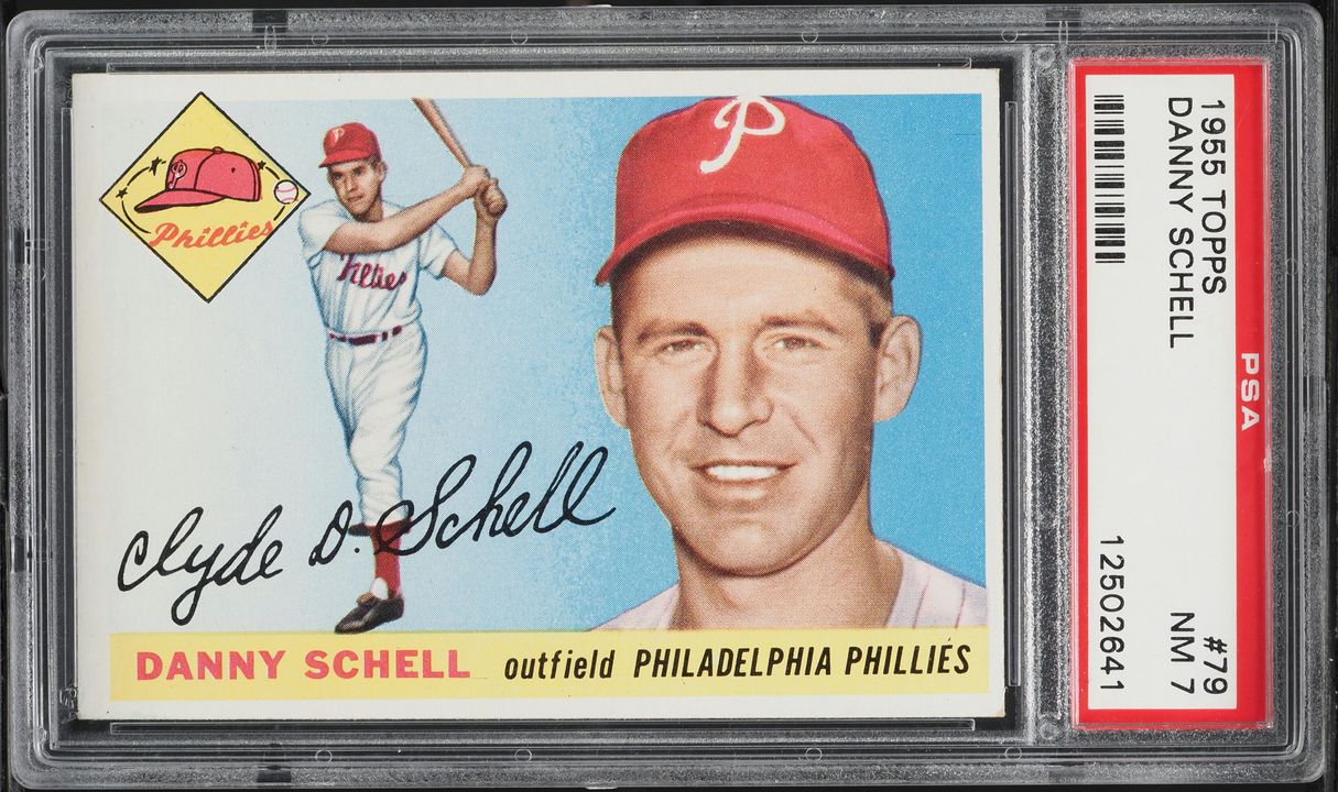 1955 Topps Danny Schell ROOKIE #79 PSA 7 NRMT