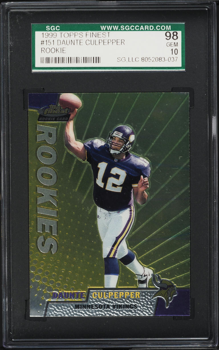 1999 Finest Football Daunte Culpepper ROOKIE #151 SGC 10 GEM MINT